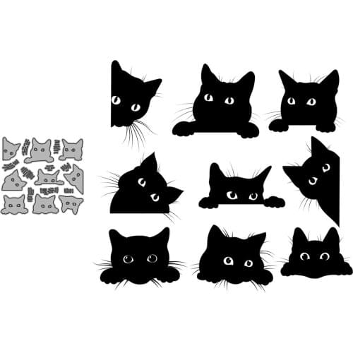 Cute Probe Cat Set Scrapbooking Paper Die Cut Stencils Metal Craft Cutting Dies Embossing For Crads Making 2021