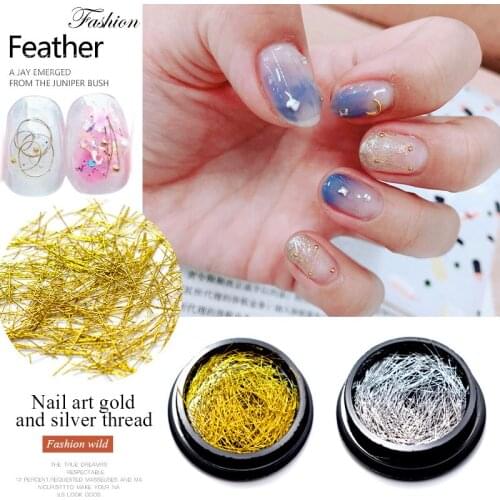 1 Box Nail Art Glitter Gold Silver Color Silk Line Colorful Beauty Decoration Thread Accessories Nail Stickers DIY Nail Tools