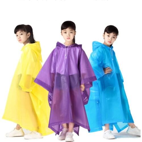 New Style Fashion Pullover EVA Waterproof Child Raincoat Outdoor Hiking Travel Rainwear Children Light-weight Rain Cover LC