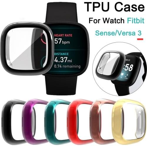 New Thin Shockproof Watch Cover for Fitbit Versa 3/Fitbit Sense Case Soft TPU Flexible Bumper High Quality Full Protective Shell