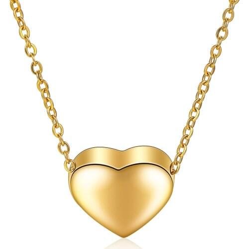 New Stainless steel heart necklace for women titanium steel chain Heart shape pendant necklace christmas gift