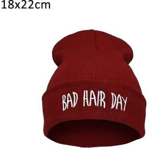 Knitted Cap Beanies Woman Bad Hair Day Hats Keep Warm Embroidery Autumn Winter Pure Color Hip Hop Fashion Casual Hat Unisex