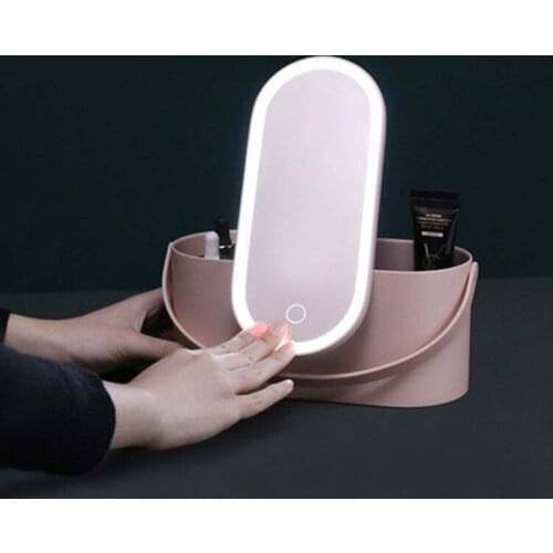 LED Makeup Mirror with Light Vanity Make Up Mirrors Lights Touch Screen Flexible Comestics Decor Bathroom Shower