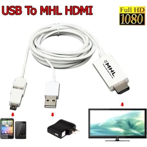 2.5m 5/11 Pin High-Definition USB Link toTV Cable Adapter Audio Video AV Adaptor Cable Audio Cable For Android Mobile Phone