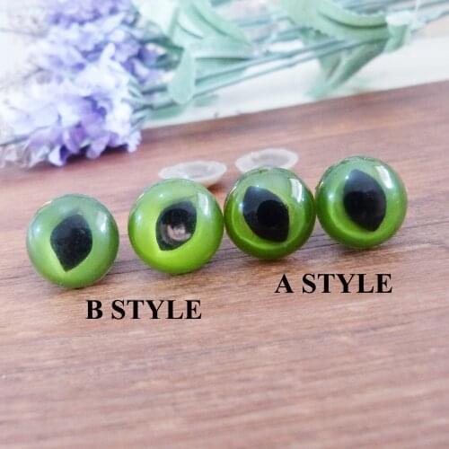 50pcs/lot 16mm green plastic safety cat eyes & soft washer for diy doll findings