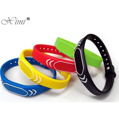 50pcs A Lot Waterproof 125KHz EM4100 TK4100 RFID Card Silica Wristband Keyfob Access Control Card Wrist band Bracelet