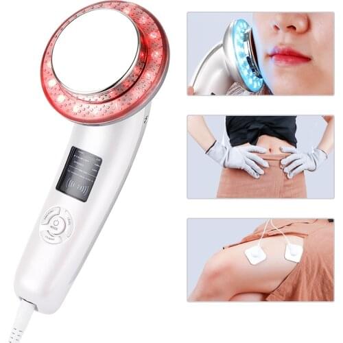 6 In 1 EMS Body Slimming Massager RF Ultrasonic Cavitation Anti Cellulite Massage Fat Burner Weight Loss Face Skin Care Tool