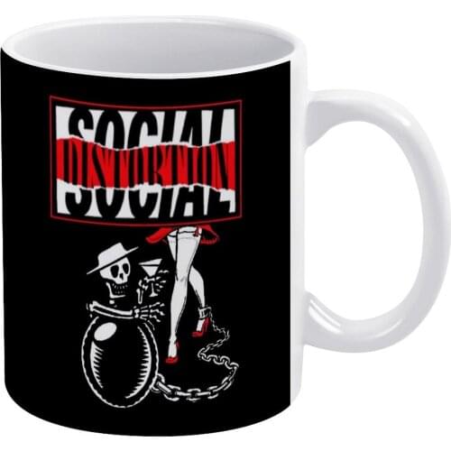 SOCIAL DISTORTION White Mug 11oz Ceramic Tea Cup Coffee Mug Friends Birthday Gift Social Distortion Musicband Music Band Legen
