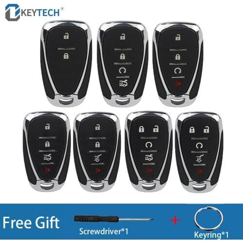 OkeyTech 4/5 Buttons Replacement Remote Car Key Shell Fob For Chevrolet Cruze Spark Camaro Volt Bolt Trax Malibu Car Case Cover
