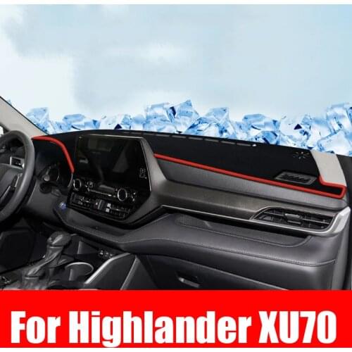 Car Dashboard Cover For Toyota Highlander Kluger XU70 2020 2021 2022 Auto Dash Mat Non-slip Sun Shade Pad Carpets Accessories