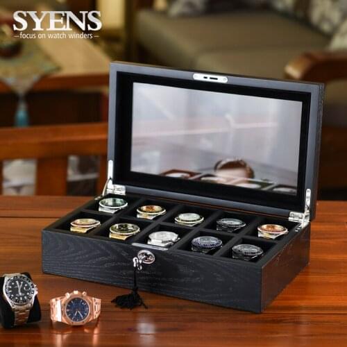 Wooden Watch Box Organizer 6/8/10/12 Watches stand holder with Glass window watch display box showcase