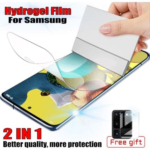 2 In 1 100D Hydrogel Film For Samsung A71 A51 A41 A20E A 90 80 70 60 50 40 Screen Protector For M51 31 21 Protective Soft Film