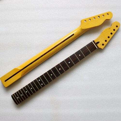 Re-engraved F Canadian Maple Rosewood Fingerboard Tele neck 22 Fret Light Yellow Left Hand Guitar Stem