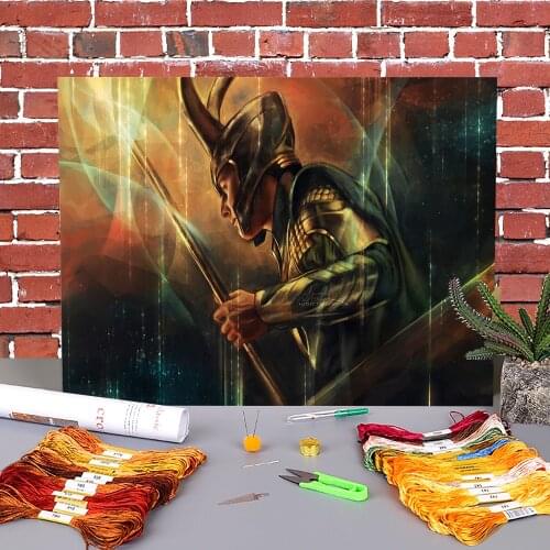 Portrait A Once And Future King Printed Canvas 11CT Cross-Stitch DIY Embroidery Patterns DMC Threads Craft Hobby Adults