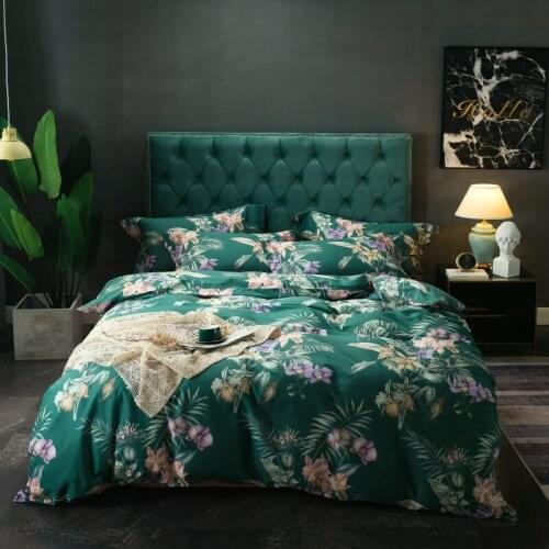 Long-staple Cotton Bedding Sets Comforter Bedding Set Green Bed Set Pillowcases Duvet Cover BedSheet MNSeries Lauras Dream