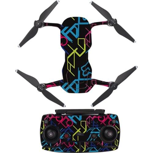Colorful Line PVC Decal Skin Sticker For DJI Mavic Air Drone + Remote Controller + 3 Batteries Protection Film Cover A0191