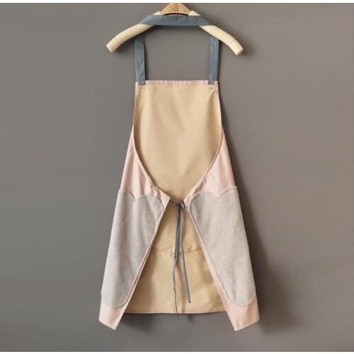 Hand-wiping kitchen Household Cooking Apron Men Women Oil-proof Waterproof Adult Waist Fashion Coffee Overalls Wipe Hand Apron