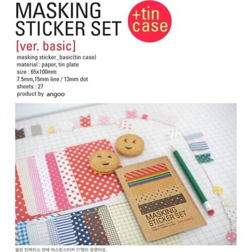 27pcs/pack Vintage Color grid solid color masking sticker set Hand Account DIY Deco Collage paper Stickers