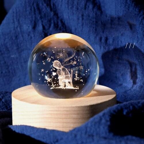Crystal Ball Night Light Planet Projection Bedroom Sleeping Lampe For Girls Couple Gifts Lamparas De Mesa Para El Dormitorio