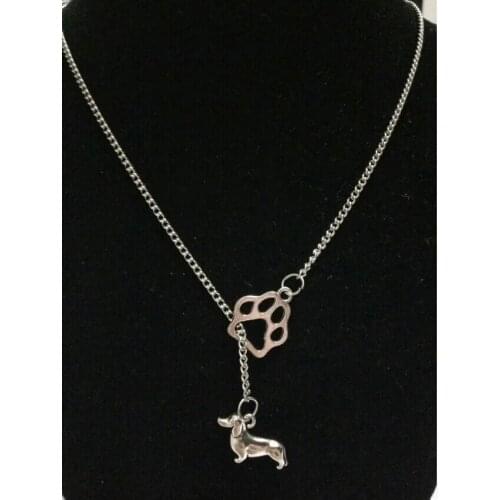 New 50cm Chain Summer style Fashion Jewelry Vintage Dog Claw&" Dachshund/Dog" Charms Pendant Statement Necklace Gift X34