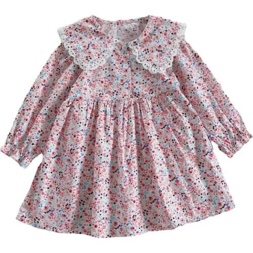 2021 Autumn Casual Solid Girls Dress Cartoon Kids Dresses For Girls High Quality Fashion Girl Clothes