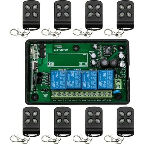 AC85v~250V 110V 220V 230V 4CH Wireless Remote Control Switch Relay Output Radio RF Transmitter Receiver