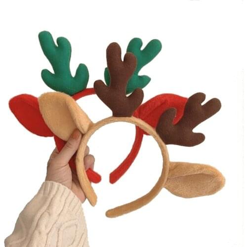 Christmas Deer Headband for Girls Kids Holidy Birthday Party Hairband Reindeer Hair Hoop Children Animal Hair Clasp Accessories