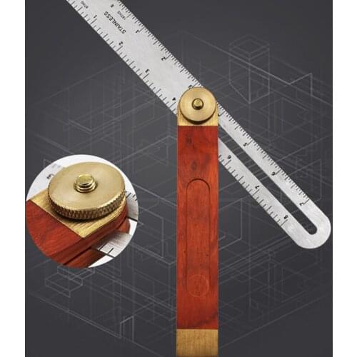 Durable Easy Use Carpenter Sliding Engineer Bladed Stainless Steel Home Hardwood Handle Ruler T Bevel Accessories