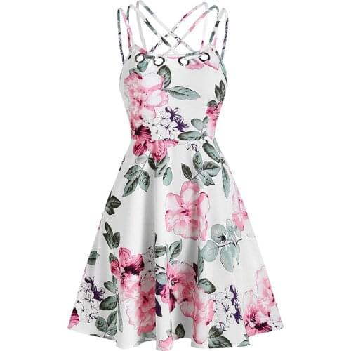 Plus Size Casual Dress Front Strappy Lace Up Mini Cami Dress Sleeveless Women Elegant Party Sexy Dress Robe Femme