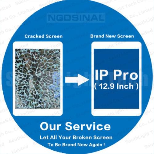 Original Repair Service For iPad Pro LCD Screen 12.9 1st 2nd 3rd 2015 2017 2018 Cracked Glass Lens Touch Panel Assembly Renew