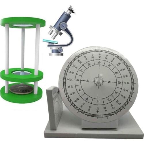 DIY Assembly Sundial Microscope Model Handmade Experiment Toy Learning Aids
