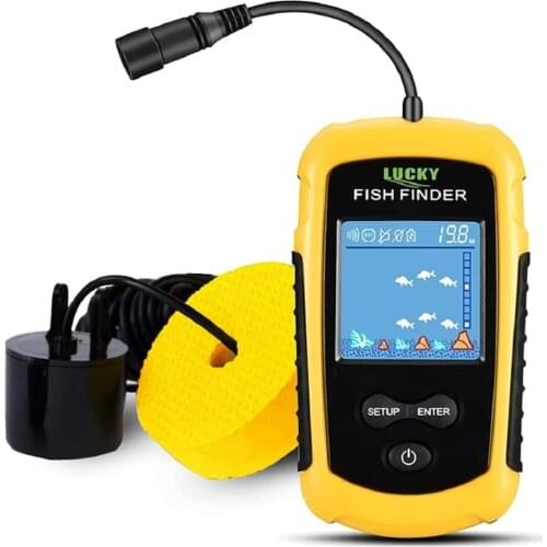 LUCKY Portable Fish Finder Sonar Sensor Color Display Echo Sounder Depth Alarm Transducer Kayak Boat Fishfinder 0.7-100m Fishing