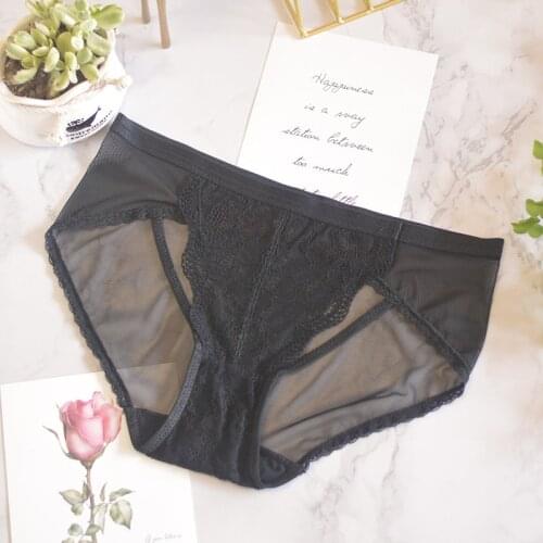 Sexy Lace Hollow Out Solid Traceless Womens Underwear Seamless Panties For Women Cotton Breathable Sexy Transparent Underwear