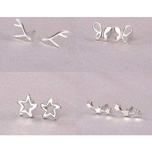 Charm Butterfly 925 Sterling Silver Stud Earring Bird Earring Wholesale Cheap New Engagement Women Earring Gift