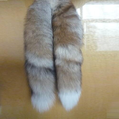 Free shopping the latest natural grassland fox fur collar scarf Natural color men and women warm fashion 90-95cm scarves