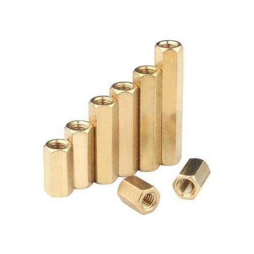 30pcs M3 hexagon brass pillar hex double pass support Isolation column computer motherboard screws hollow nut 4mm-20mm long
