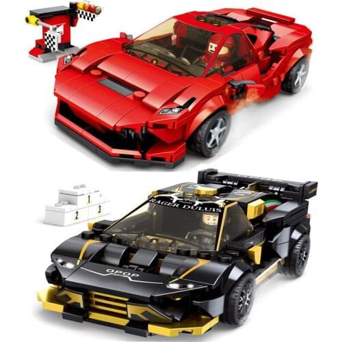 Speed Champions F8 Tributolys Huracan Super Trofeo EVO Car Building Blocks Kits Bricks Classic Model Kids Toys For Children Gift