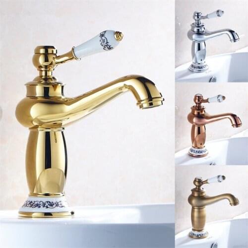 Bathroom Basin Faucets Brass & Ceramic Sink Mixer Tap Hot & Cold Single Handle Lavatory Crane Blistering Magic Lamp Shape Taps