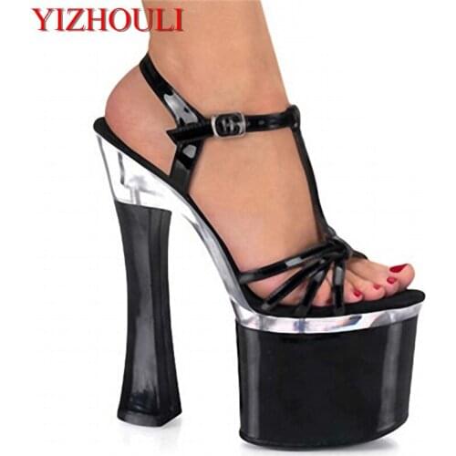 20CM Platform Crystal shoes 8 inch high heel shoes sexy women Exotic Dancer shoes silver party Dance Shoes