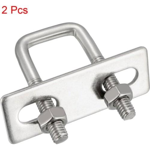 2pcs M6 Square U-Bolts Stainless Steel for 20mm 25mm 30mm 31mm 35mm 40mm 45mm Pipe Dia Nut Bolt w Nuts Frame Straps