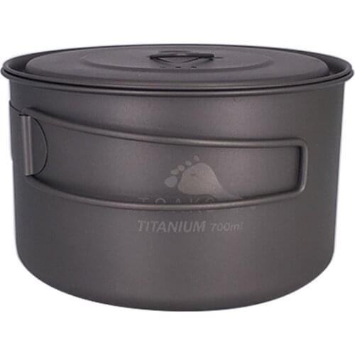 TOAKS POT-700-D115-L Ultralight Outdoor Camping Titanium Pot 0.3mm thickness Titanium cup with cover 700ml