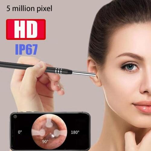 AI smart visual earpick 5 mega-pixel ear canal endoscope 6LED lighting IP67 waterproof lens Ear Wax Cleaning Tools for phone