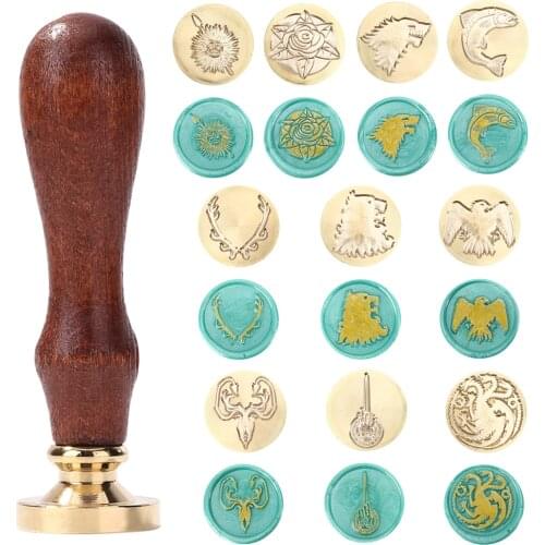 25mm Retro Wax Seal Stamp Head Round Star Animal Sealing Wax Scrapbooking Stamp Copper Head DIY Wedding Invitations Scrapbooking
