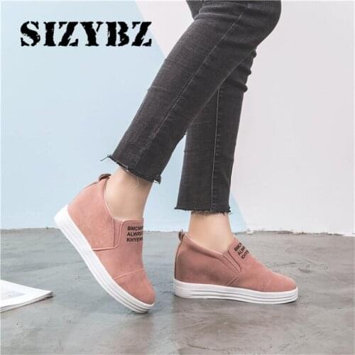 Women Ankle Boots Wedges Vulcanized Platform Autumn Female High Heels Height Increasing Shoes Ladies Fashion Casual Plus Size