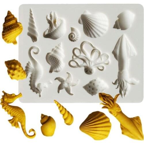 Snake Spider Keychain Resin Casting Molds Shell Conch Octopus Penguin Bear Molds