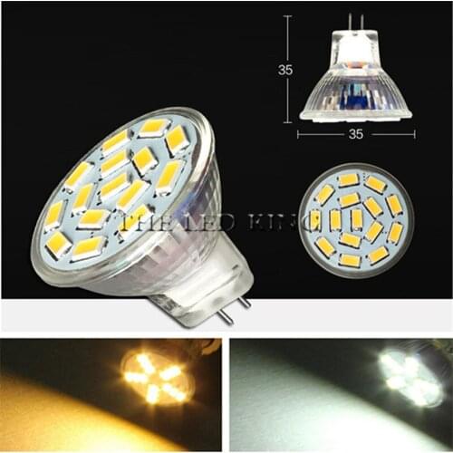 1-6X 5730 SMD MR11 Led Spotlight Glass Body GU4 Lamp Light dimming MR11 spotlight AC/DC 12V MR11 5W LED Bulb Warm /Cold white