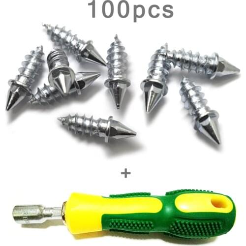 100Pcs Winter Car Wheel Anti Slip Screw Stud Tire Snow Nail Spike Anti-Slip Screws Car-styling With installation tools