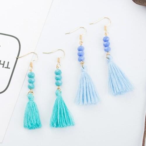 12 Pairs/Lot Bohemian Drop Dangle Earrings For Women Beaded Long Tassel Earring Statement Gold Color Eardrop Fashion Jewelry