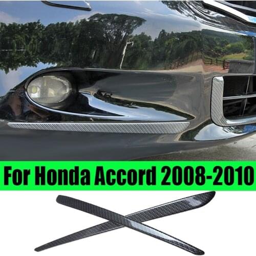 For Honda Accord 2008 2009 2010 ABS carbon fiber Front Fog Light Eyelid Eyebrow Cover Trim 2pcs