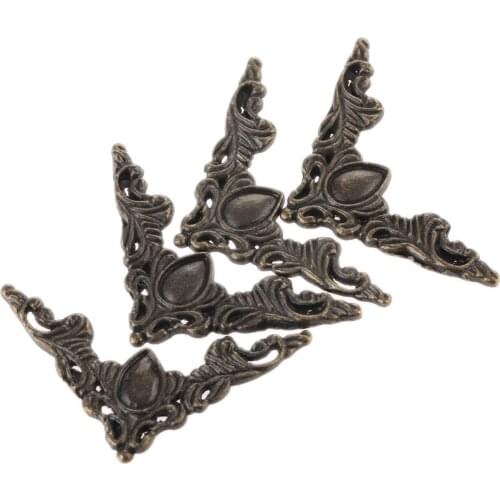 4pcs Bronze Corner Protectors 40*40*55*1mm Book Corner Albums Menus Folders Box Corner Protectors For Decor